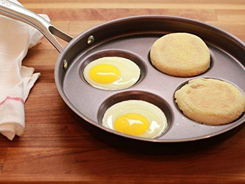 TECHEF - Eggcelente Pan, Swedish Pancake Pan, Plett Pan, Multi Egg Pan, 4-Cup Egg Frying Pan, Nonstick Egg Cooker Pan, Dishwasher Safe, Oven Safe, Stay Cool Handle, (Made in Korea) (Purple) - CookCave