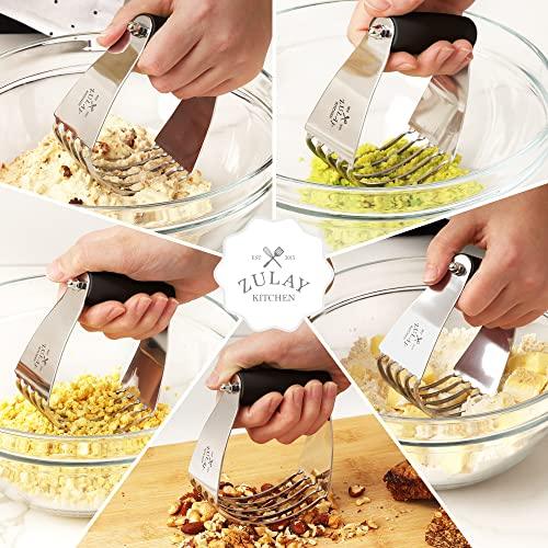 Zulay Kitchen Dough Blender - Stainless Steel Pastry Cutter, Heavy Duty Dough Cutter With Blades, Pastry Blender And Butter Cutter - Pastry Cutter For Baking (Black) - CookCave