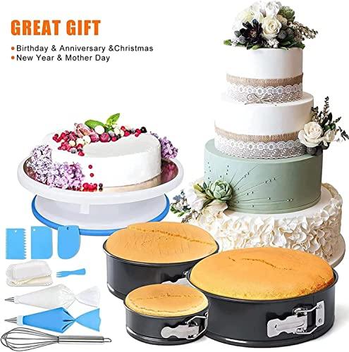 Cake Decorating Supplies 489pcs, Baking Tools Set for Cakes，Cake Turntable, Piping Icing Tips for Beginners - CookCave
