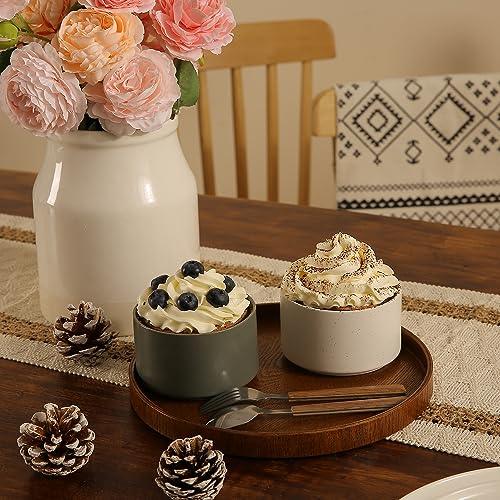 HOMCDALY Ceramic Ramekins - 8oz, Set of 6 - Small Oven Safe Baking Bowl, For Personal Pudding, Creme Brulee, Souffle, Serving, Ice Cream, Custard, Cute Baking Dishes, Mini Bowls –(6 Pack) - CookCave