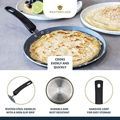 MasterClass Master Class Ceramic Non-Stick Induction Ready 24cm Eco Crêpe Pan, Silver - CookCave