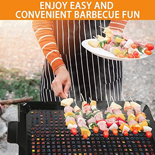 2PCS Grill Topper Pans ACETOP Nonstick Barbecue Grilling Baskets Outdoor Indoor Stainless Steel Grill Tray Accessories with Perforated Bottom for Cooking Chicken Drumsticks Vegetable Shrimp Meat Gifts - CookCave