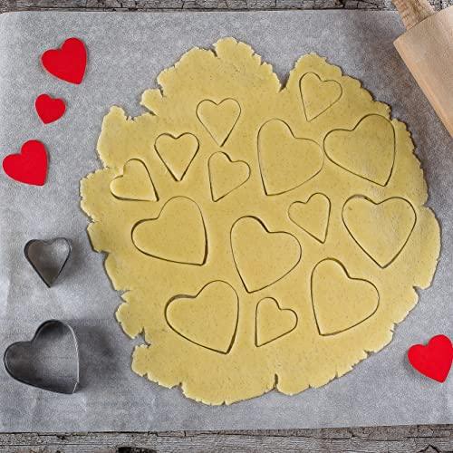 5 Pieces Heart Cookie Cutter Set Valentine’s Day Heart Shapes Stainless Steel Cutters Molds for Anniversary, Bridal, Engagement and Valentine,Wedding,Baking Gifts - CookCave