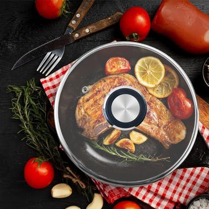 Tighall Tempered Glass Pot Lid with Steam Vent Hole and Heat Resistant Handle, Fits 6" Diameter Cookware, Glass Pots for Cooking with Lids Saucepan with Cover Simmer Pot Milk Pot - CookCave