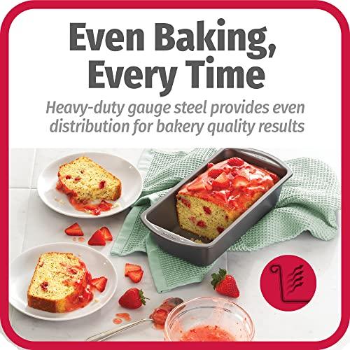 GoodCook Set of 2 Medium 8" x 4" Nonstick Steel Bread Loaf Pans, Gray (4244) - CookCave