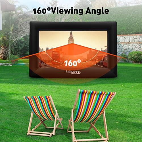 Inflatable Projector Screen Outdoor,16FT Blow Up Movie Screen with Air Blower Front & Rear Projection One-piece Design Easy Set up,Large Outdoor Projector Screen for Outside Backyard Movie Night Party - CookCave