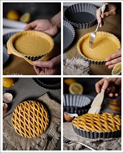 Tosnail 9.5" x 2" Nonstick Tart Pan Quiche Pan Pie Pan with Removable Bottom - CookCave