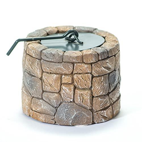 WEYLAND Tabletop Fire Pit Bowl - Table Top Firepit Balcony Decor and Smores Maker - Small Indoor, Outdoor and Personal Portable Fireplace for Patio Using Rubbing Alcohol Fuel - Stone Design - CookCave