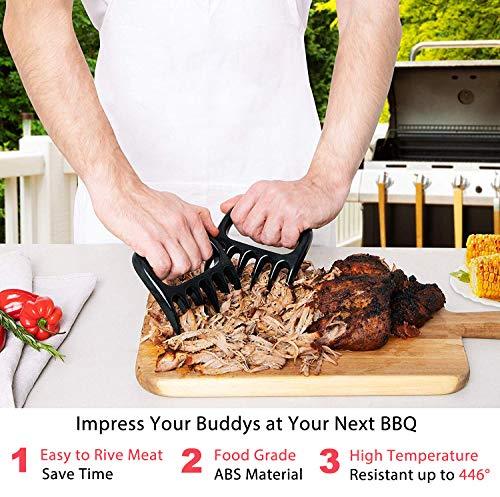 UTOI BBQ Grill Accessories Kit, 1472°F Heat Resistant BBQ Gloves Oven Mitts & Meat Shredder Claws & Silicone Sauce Basting Brush for Safe Grilling, Baking, Barbecue, Smoker & Outdoor Cooking - CookCave