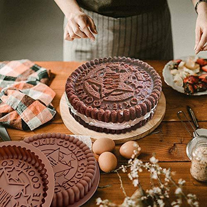 Meiyouju 2 Pcs Cookie Cake Pans,Oreo Cookie Silicone Molds 7.4inch Baking Silicone Molds,Food Grade Silicone Molds for Layer Cake,Pizza Tray Bakeware,Brownies, Baked Cakess - CookCave