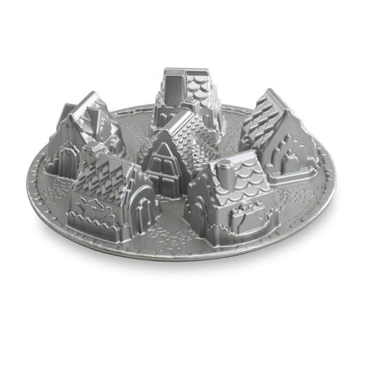 Nordic Ware Cozy Village Gingerbread House, 6 Cups, Silver - CookCave
