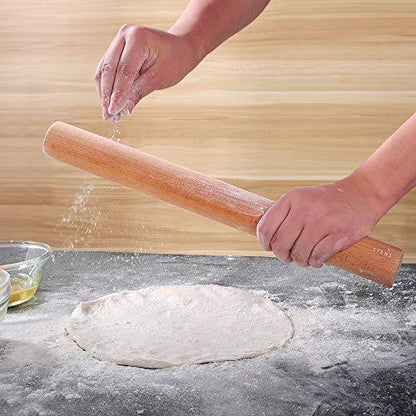 Etens Rolling Pin 18 Inch, Professional Dowel Wood Rolling Pins for Baking Pasta Pizza Pie and Cookie, Wooden Dough Roller Pin ¨C Baking Supplies Tools (Straight Style, Large 1.75 Inch Diameter) - CookCave
