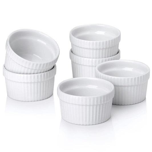 Mini Ramekins 1.5 oz, Vidalenta Dipping Sauce Cups, Tiny Ramekins Dip Bowl Porcelain Souffle Dish Set of 6, Small Ramekins Dessert Cups Small Bowls for Charcuterie Board, Microwave & Oven Safe, White - CookCave