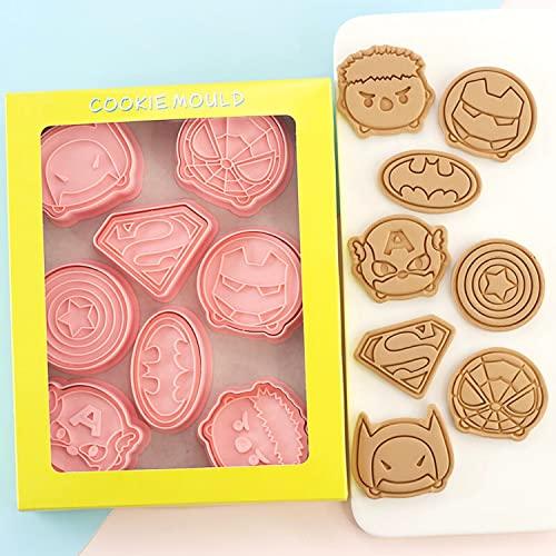 Crethinkaty Cartoon Cookie Cutter-8 Plastic Cookie Stamp- Cartoon Fun Cookie Mold, Children's Baking Set. - CookCave