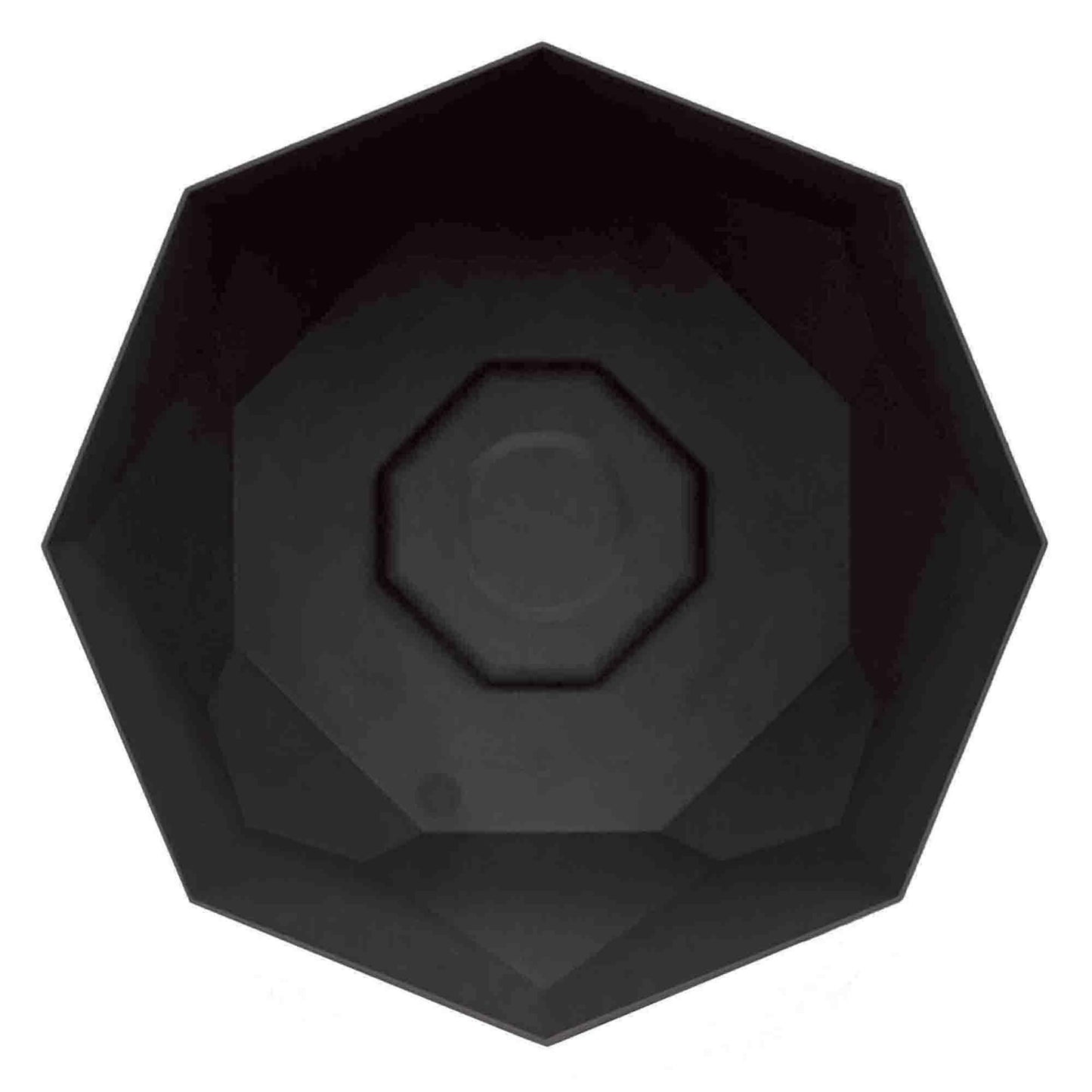 Bloem Tuxton Modern Hexagon Small Planter: 10" - Black - Matte Finish, Durable Resin, Modern Design, Optional Drainage Holes, for Indoor and Outdoor Use, Gardening, 2.7 Gallon Capacity - CookCave