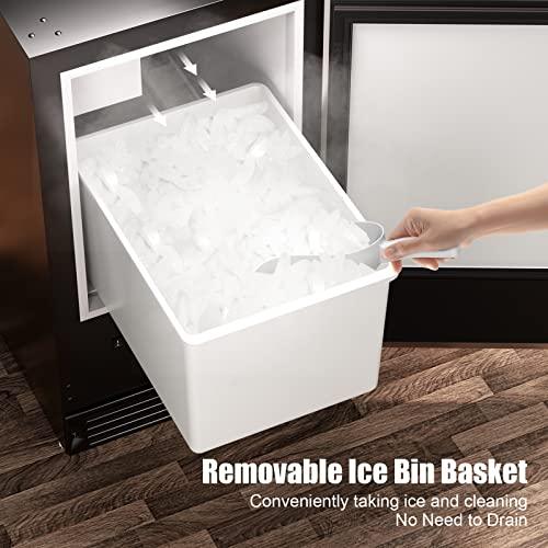 COTLIN Undercounter Ice Maker 22LBS/24H, 15 Inch Built-in Ice Maker Machine with Water Line for Residential Boat RV, Quiet Operation No Drain Required, ETL Approved - CookCave