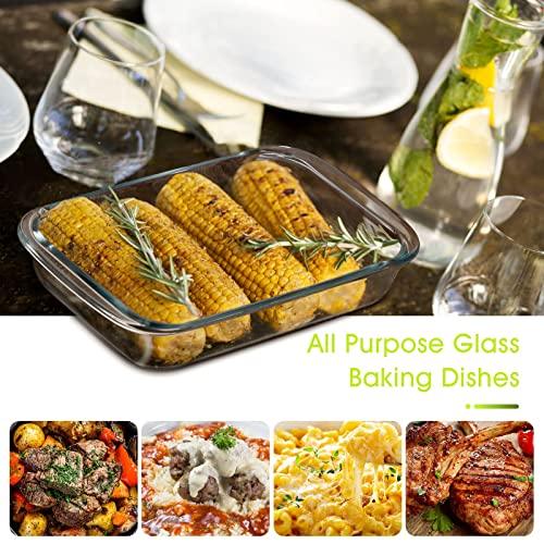 Mini-1.5 QT Glass Baking Dish for Oven, (Single Serving) Glass Pan for Cooking Dish Casserole Dish Rectangular Baking Pan Glass Bakeware - CookCave