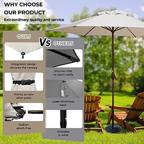 Abba Patio 7.5' Patio Umbrella Market Umbrella Outdoor Table Umbrella with Push Button Tilt & Crank for Patio, Beige - CookCave