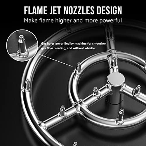 Skyflame 12-Inch Round Stainless Steel Fire Pit Jet Burner Ring - High Flame - CookCave