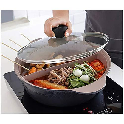 IH Shabu Shabu 28 cm Double Coated Ceramic Stock Pot - CookCave