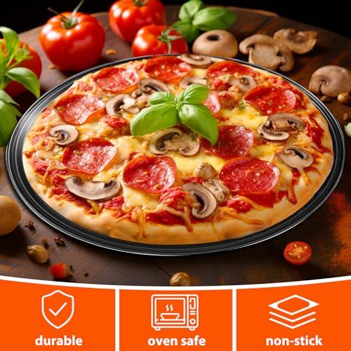 mobzio Round Pizza Pans with Holes, 4Pcs Pizza Pan for Oven, Perforated Pizza Tray for Oven, Non-Stick Pizza Baking Pans, Pizza Baking Sheet for Restaurant Home Kitchen, Pizza Pan Set 9/10/11/12 Inch - CookCave