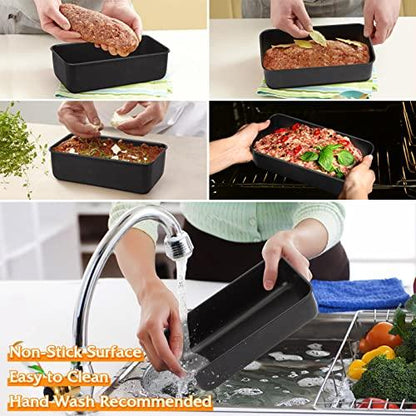 TeamFar Nonstick Loaf Pans, 9¼" × 5" Bread Loaf Meatloaf Baking Pan, with Stainless Steel Core for Baking Bread, for Home/Kitchen, Healthy & Heavy-Duty, Release & Clean Easily, Set of 2 - CookCave