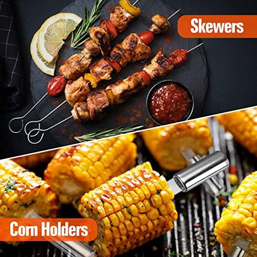 ValueMax 15 Pcs BBQ Grill Accessories, Grill Set, Grilling Gifts for Men, Barbecue Tools for Indoor & Outdoor Grill/Cooking, Camping - CookCave