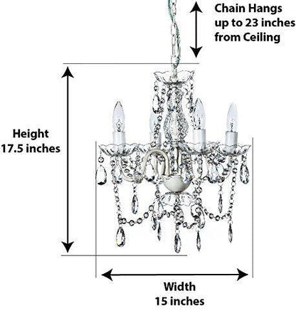 gypsy color The Original 4 Light Crystal White Hardwire Flush Mount Chandelier H17.5”xW15”, White Metal Frame with Clear Glass Stem and Clear Acrylic Crystals & Beads That Sparkle Just Like Glass - CookCave