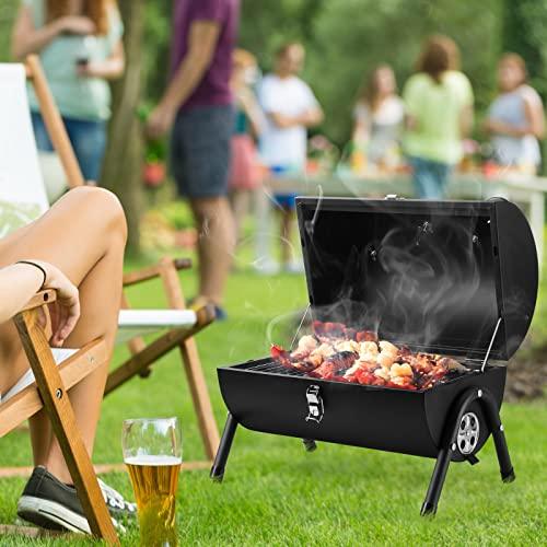 Leonyo Portable Charcoal Grill, Small BBQ Grill, Mini Tabletop Charcoal Grill, Compact Camping Grills for Outdoor Cooking, RV Traveling Picnic, Hibachi Griddle, Backyard Patio, Beach - CookCave