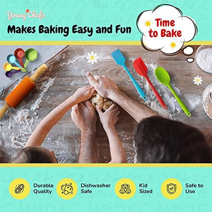 Young Chefs Cooking and Baking Set for Kids – 19 Pieces Real Kids Baking Set – Giftable Kids Baking Sets for Girls and Boys – Kids Cooking Set Real Tools - CookCave