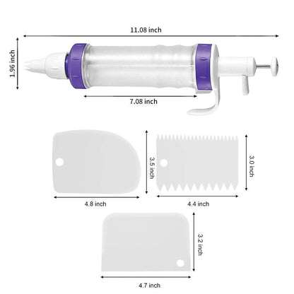 Dessert Decorating Syringe Set, Icing Dispenser Cupcake Filling Injector, 7 Icing Nozzles, 3 Cream Scrapers Frosting Making Dessert Cream Piping Syringe Nozzles Kits for Cake Cookies Decoration - CookCave