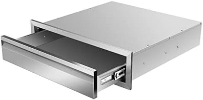 Outdoor Kitchen Drawers, Flush Mount Double BBQ Access Drawers Stainless Steel with Recessed Handle, BBQ Island Drawers for Outdoor Kitchens Or Grill Station,-24W X 6.5H X 23D Inch - CookCave