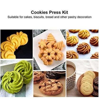 Cake Maker, Easy To Use Stainless Steel Biscuit Press Cookie Gun Set 5.9x10in for Bakeries for Pastry Decoration for Home Cooks - CookCave