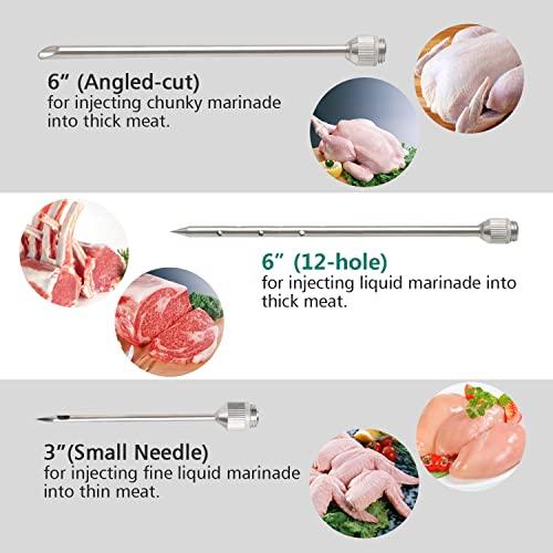 Ofargo Meat Injector, Meat Injectors for Smoking, 3 Marinade Injector Syringe Needles; Injector Marinades for Meats, Turkey, Beef; 2-Oz, User Manual Included - CookCave