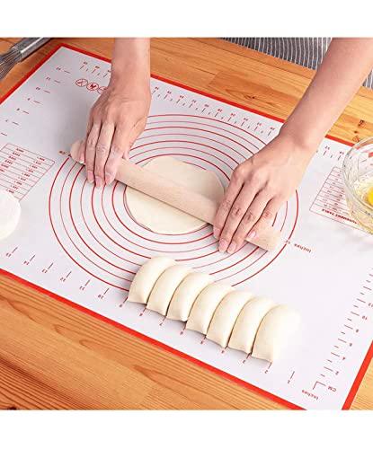 Silicone Pastry Mats - 3 Pack, Non Stick Kitchen Mat For Rolling Dough, And Fondant, With Size Guiding Circles, Dishwasher Safe - CookCave