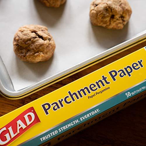 Glad Parchment Paper for Baking | Rolled Parchment Paper for Baking and Food Storage | 50 Square Feet White Parchment Baking Paper from Glad for Everyday Use - CookCave