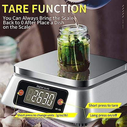Kitchen Scales Digital Weight Grams and Ounces, MEIYA KF-H8 Food Scale for Bakers, Candle and Soap Making, Baking Scale with Stainless Steel Large Platform, 22lb, 3*AA Batteries and AC Power Adapter - CookCave