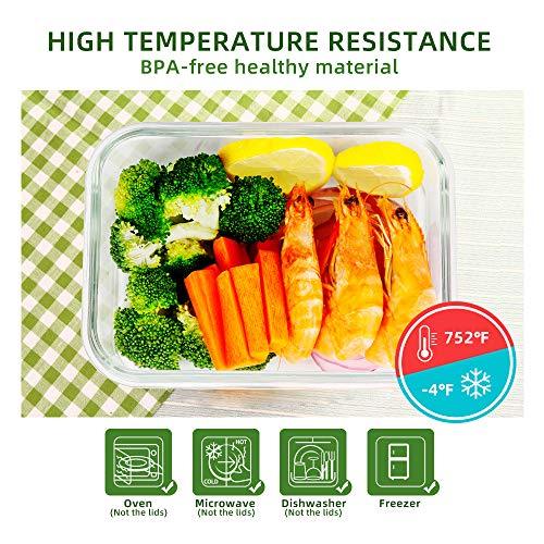 DAS TRUST 10 Pack Glass Meal Prep Containers Microwave Safe Meal Prep Bowls Food Storage Containers Glass Food Prep Containers with Lids Lunch Containers for Adults Meal Prep Lunch Box Bento Boxes - CookCave