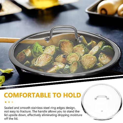 DOITOOL Tempered Glass Lid with Steam Vent Hole, 13 Inch Cookware Glass Replacement Lid, Universal Pot and Pan Lid Replacement Glass Lid for Frying Pan Wok Pot Skillet - CookCave