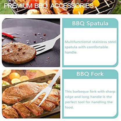 Piduules 5Pcs BBQ Grill Accessories Set, Multifunctional Stainless Steel Barbecue Tools Set in Case for Outdoor Picnic, Camping, Smoking, Grilling - CookCave