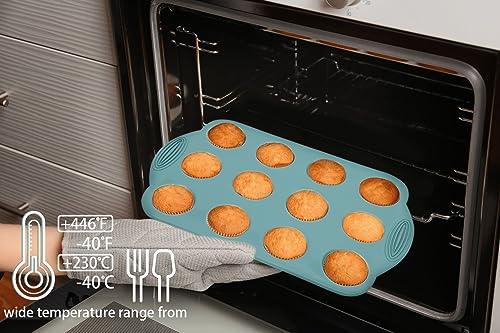 Baocuan 12 Cups Silicone Mini Muffin Pan-3 Pack Nonstick Food Grade & BPA Free Silicone Muffin Pan For Baking cupcake Mini Muffin and More - CookCave