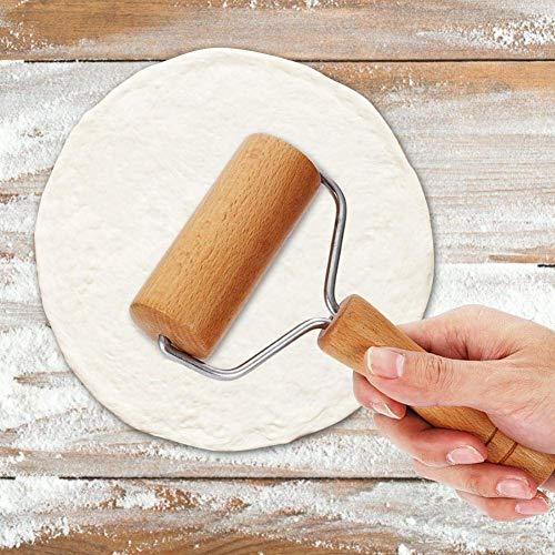 T Shape Pastry Roller, Fondant Bakery for Kitchen Pin Pastry Tool Dough Roller Wooden Multifunction Cookie Pizza Rolling Pin Pasta Hand Chapati(1) - CookCave