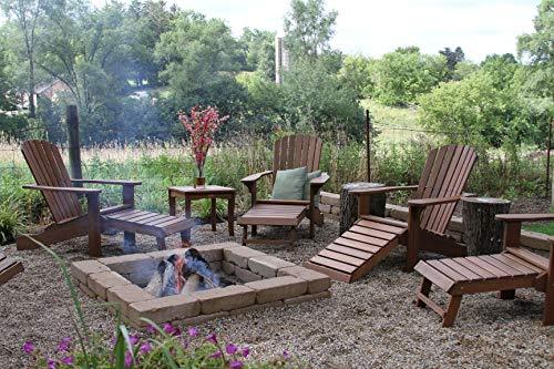 Outdoor Interiors CD3111 Eucalyptus Adirondack Chair and Built In Ottoman - CookCave