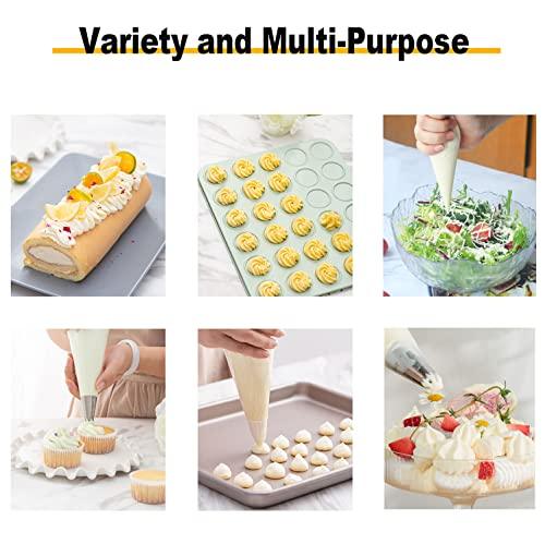 37Pcs Piping Bags and Tips Set, Reusable Pastry Bags and Tips, Scrapers, Couplers, Silicone Rings, Cake Decorating Tools for Cookie Icing Cakes Cupcakes - CookCave