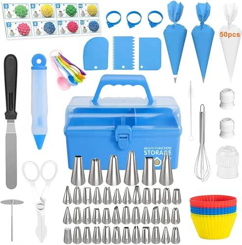 Cake Decorating Supplies, 121-Piece Piping Bags&Tips Set Cake Decorating Kit with with 42 Icing Tips Cake Decorating Kit with Frosting Tips&Bags Cupcake Decorating Kit Cookie Decorating Supplies - CookCave
