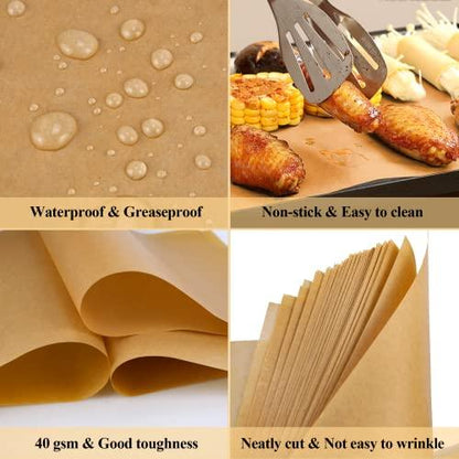 DISSKNIC 100PCS Unbleached Parchment Paper for Air Fryer Liners, 9x13 Inch Precut Parchment Paper for Baking Sheet, Baking Supplies Baking Paper for Toaster Oven, Cookie sheet, Baking pan, Bread pan - CookCave