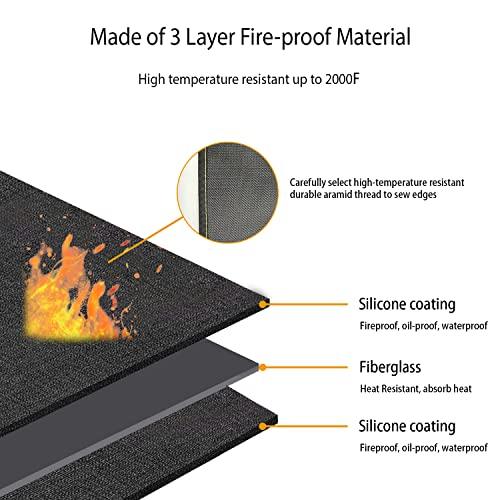 VCHOMY Extra Large 40x60 inches Under Grill Mat for Outdoor Grill,Deck,Patio,Fire Pit,Indoor Fireplace - Fireproof Waterproof Oil-Proof Silicone Fiberglass BBQ Grill Mat (40''x60'') - CookCave