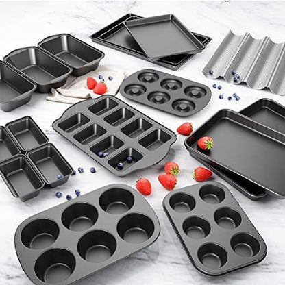 Tiawudi 2 Pack Nonstick Muffin Pan, Carbon Steel Cupcake Pan, 6 Cup, Easy to Clean and Perfect for Making Muffins or Cupcakes, Standard - CookCave