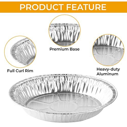 The Baker Celebrations Aluminum Foil Baking Pie Pans – 8 inch (7 inch Inner Diameter) Disposable Plates - Made in USA (Pack of 25) - CookCave