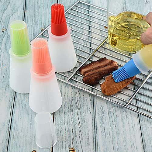 4 pcs Silicone Oil bottle brush， BBQ/Pastry Basting Brushes,Silicone Cooking Grill Barbecue Baking Pastry Oil/Honey/Sauce Bottle Brush (Red, orange, green, blue) - CookCave